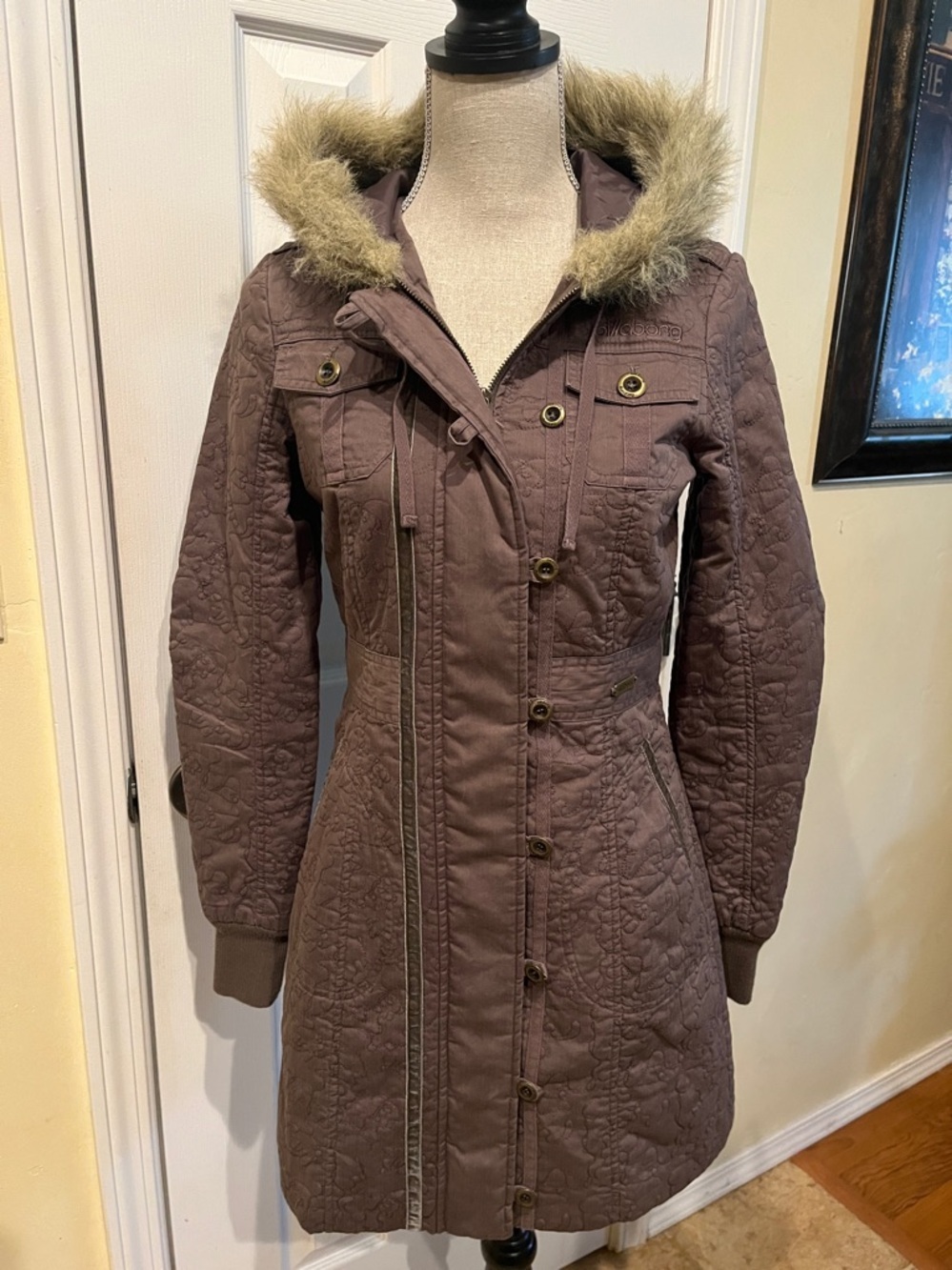 Billabong Brown Hooded Coat
